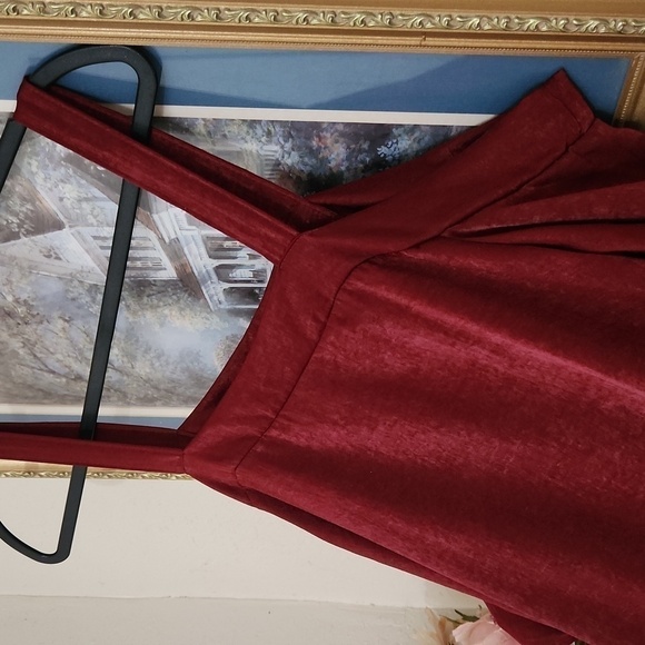 Boutique Satin Open Shoulder Dress Romantic Feminine Date Night Small - Picture 5 of 7